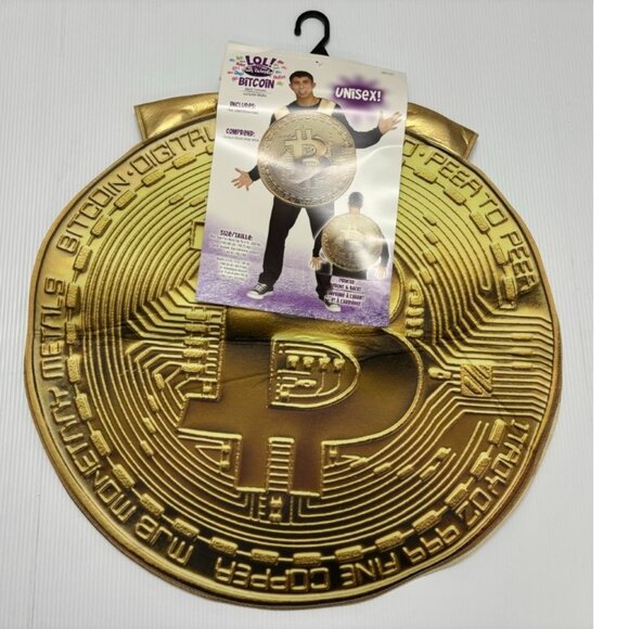 Bitcoin Crypto Money Halloween Costume OS Gold 1 Pc Tunic Pullover Adult Teen - Picture 3 of 5